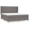 vidaXL Giroletto a Molle con Materasso Grigio Scuro 160x200 cm Tessuto