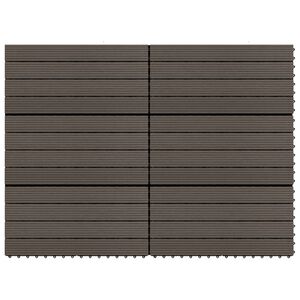 vidaXL Piastrelle per Decking WPC 6 pz 60x30 cm 1,08 m² Marrone Scuro