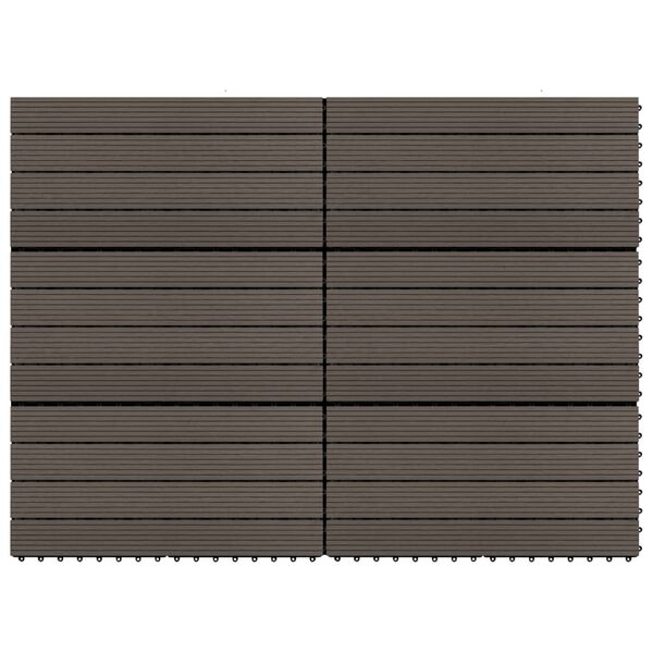 vidaXL Piastrelle per Decking WPC 6 pz 60x30 cm 1,08 m² Marrone Scuro
