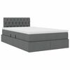 vidaXL Letto con contenitore e LED Grigio scuro 120 x 190 cm