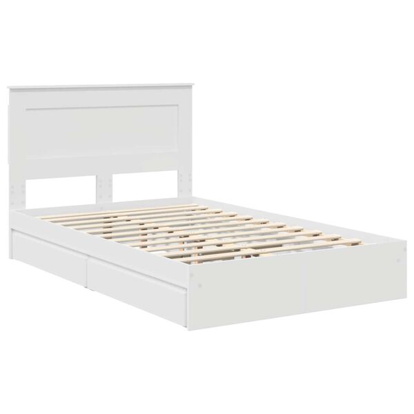 vidaXL Letto con Contenitore Bianco 120 x 200 cm Legno multistrato