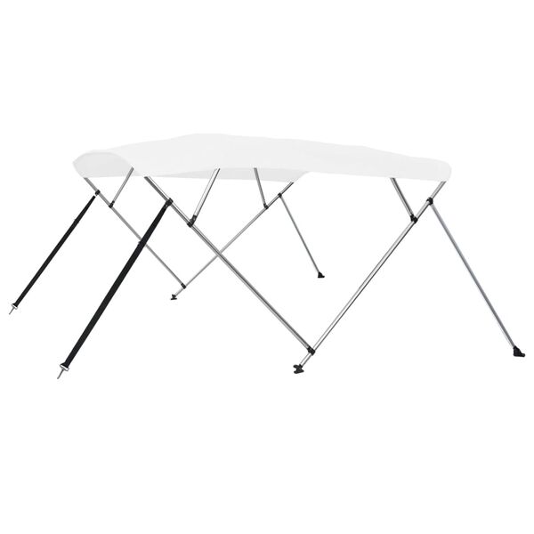 vidaXL Bimini di Prua con Tendalino a 4 Archi Bianco 243x180x137 cm