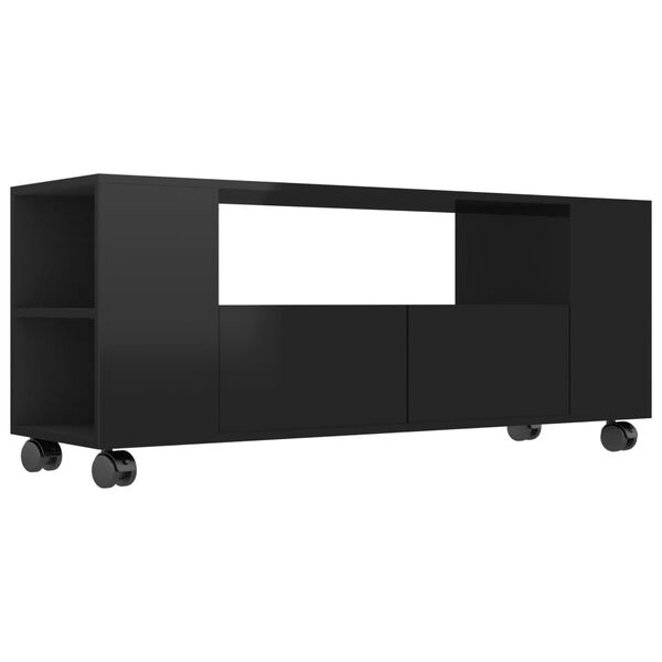 vidaXL Mobile Porta TV Nero Lucido 120x35x48 cm in Legno Multistrato