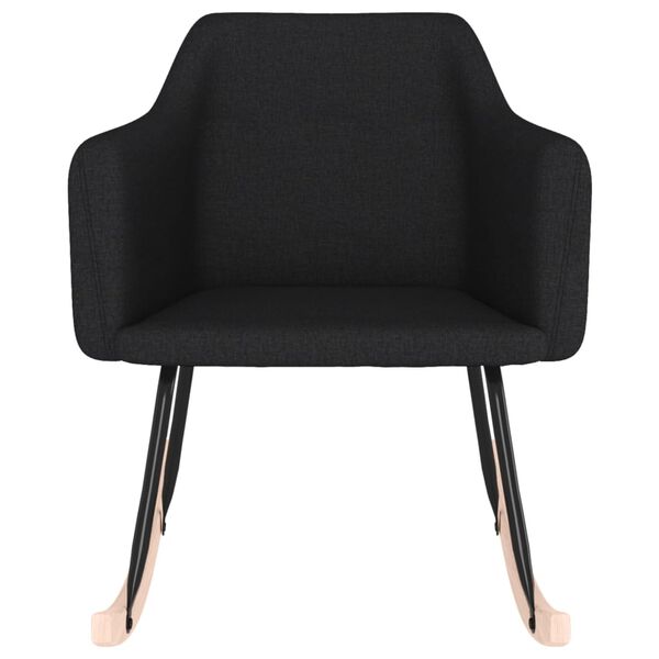 vidaXL Sedia a Dondolo Nera in Tessuto