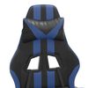 vidaXL Sedia da Gaming con Poggiapiedi Nero e Blu in Similpelle