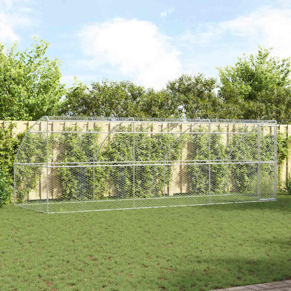 vidaXL Cuccia per cani 3 pcs Argento 6 x 2 x 2 m Acciaio zincato