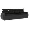 vidaXL Set Divani da Giardino 4 pz con Cuscini Nero in Polyrattan