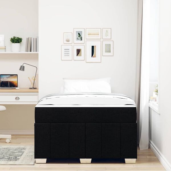 vidaXL Struttura del letto con materasso Nero 120 x 200 cm Tessuto