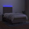 vidaXL Letto a Molle con Materasso e LED Tortora 120x190 cm in Tessuto