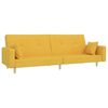 vidaXL Divano Letto a 2 Posti con Poggiapiedi Giallo in Tessuto