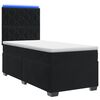 vidaXL Letto box spring con materasso Nero 80 x 200 cm Velluto