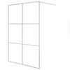 vidaXL Parete Doccia Walk in Argento 140x195 cm Vetro Trasparente ESG
