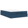 vidaXL Struttura letto con materasso con materasso 2 pcs Blu Tessuto