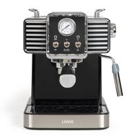 Livoo Macchina per Caffè Espresso con Montalatte 1,5 L 1350 W Nera