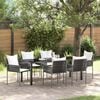 vidaXL Set da Pranzo per Giardino 7 pcs Marrone e Nero Rattan in PE