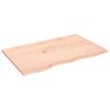 vidaXL Piano Bagno 80x50x2 cm in Legno Massello Non Trattato