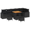 vidaXL Set Divano da Giardino 9 pcs Nero polyrattan