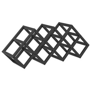 vidaXL Portabottiglie Rovere Nero 63 x 16,5 x 25 cm