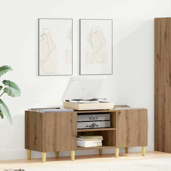 vidaXL Mobile porta vinili Rovere artigianale 121 x 38 x 48 cm