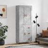 vidaXL Credenza Grigio Cemento 69,5x34x180 cm in Legno Multistrato