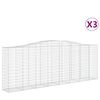 vidaXL Cesti Gabbioni ad Arco 3 pz 400x50x140/160 cm Ferro Zincato