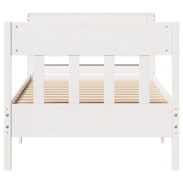 vidaXL Letto senza Materasso Bianco 90x200 cm Legno Massello di Pino