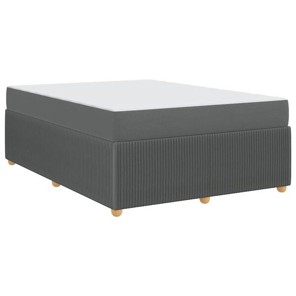 vidaXL Struttura letto con materasso Grigio scuro 160 x 200 cm Tessuto