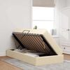 vidaXL Letto con contenitore e materasso Crema 90 x 190 cm Poliestere