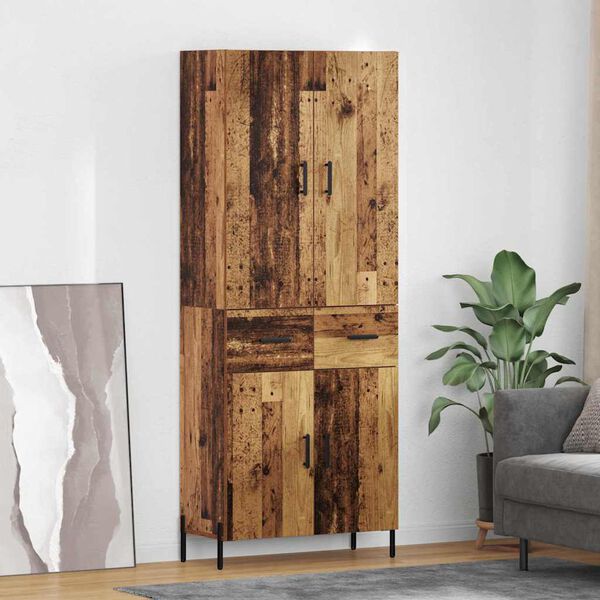 vidaXL Credenza Legno vecchio 69,5 x 34 x 180 cm Legno multistrato
