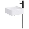 vidaXL Lavabo con rubinetto e scarico Nero Opaco 49 x 37 x 14 cm