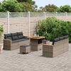 vidaXL Set Divano da Giardino 9 pcs Grigio polyrattan