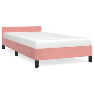 vidaXL Giroletto con Testiera senza Materasso Rosa 100x200 cm Velluto