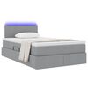vidaXL Letto con contenitore e LED Grigio chiaro 120 x 190 cm Tessuto