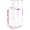 vidaXL Albero per Gatti con Tiragraffi in Sisal Grigio Chiaro 133,5 cm