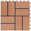vidaXL Piastrella per Decking 11 pcs Teak riciclato 30 x 30 cm WPC