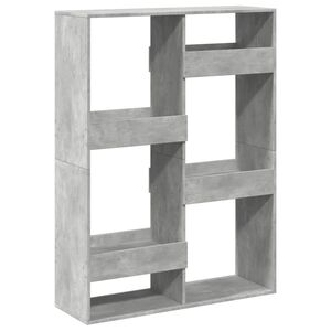 vidaXL Libreria Grigio Cemento 100x33x135 cm in Legno Multistrato