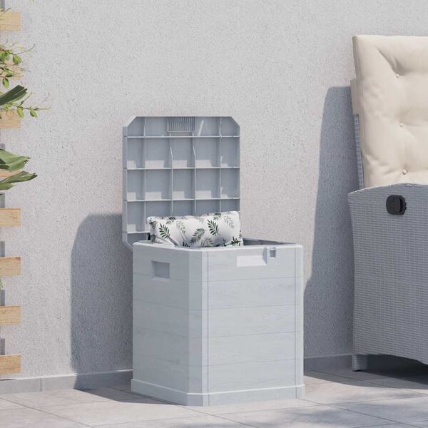 vidaXL Baule da Giardino 90 L Grigio Chiaro