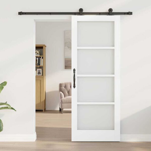 vidaXL Porta scorrevole ORKDAL Bianco e Nero 78 x 202 cm