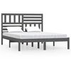 vidaXL Giroletto Grigio 135x190 cm Double in Legno Massello di Pino