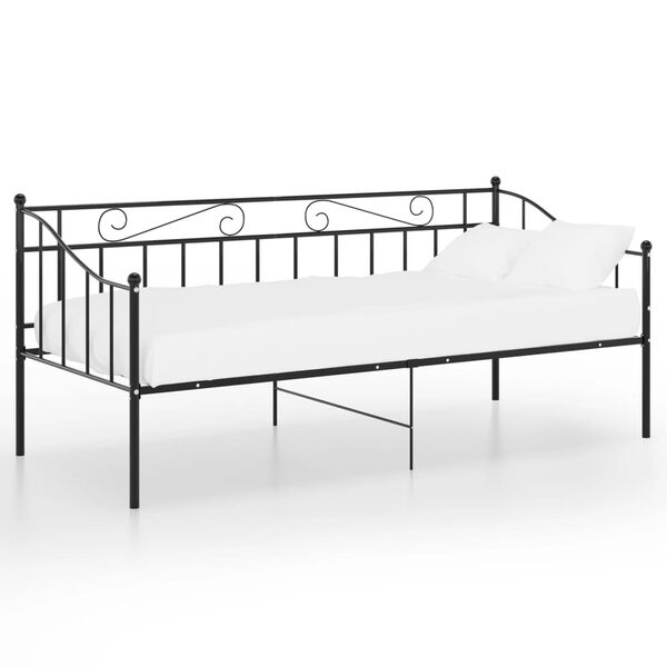 vidaXL Divano Letto Telaio Nero in Metallo 90x200 cm