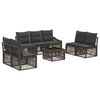 vidaXL Set Divano da Giardino 8 pz Grigio polyrattan