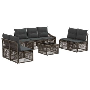 vidaXL Set Divano da Giardino 8 pz Grigio polyrattan
