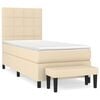 vidaXL Giroletto a Molle con Materasso Crema 90x190 cm in Tessuto