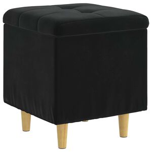 vidaXL Pouf contenitore con cuscino Nero 40 x 40 x 45 cm Velluto