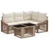 vidaXL Set Divano da Giardino 5 pz Beige e Bianco Crema polyrattan