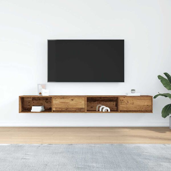 vidaXL Mobili Porta TV 2 pz Legno Antico 100x31x25,5 cm in Truciolato