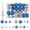 vidaXL Set di Palline di Natale 111 pz Blu e argento 6 cm Polistirolo