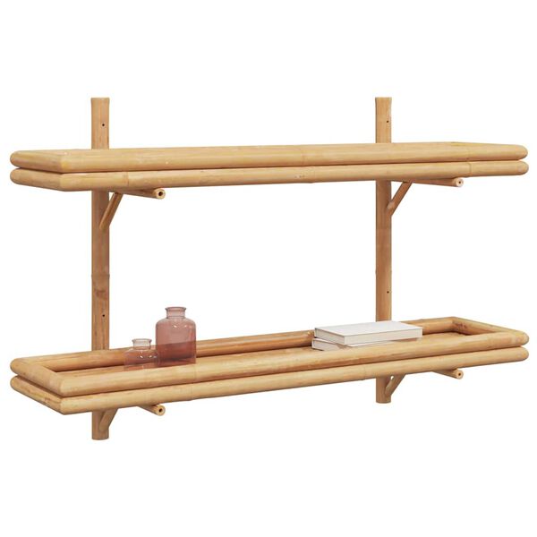 vidaXL Ripiano a Muro con lo scaffale Marrone 100 x 26 x 60 cm Bamb&ugrave;