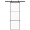 vidaXL Porta Scorrevole con Ferramenta 76x205cm Vetro ESG Alluminio