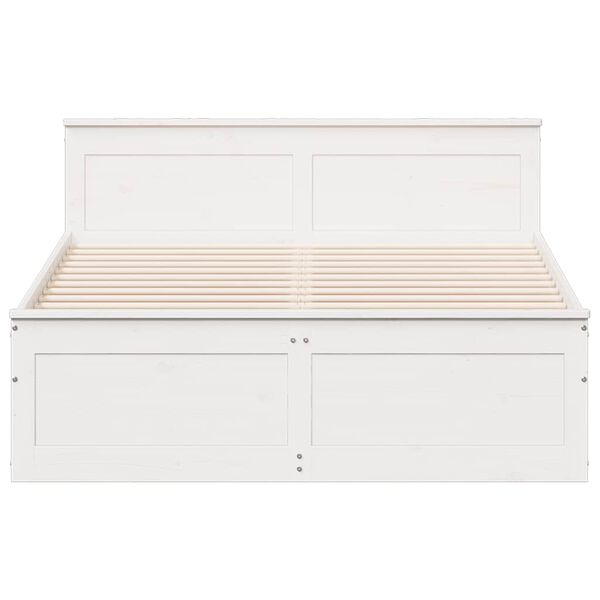 vidaXL Giroletto senza Materasso con Testata Bianco 140x190 cm Pino